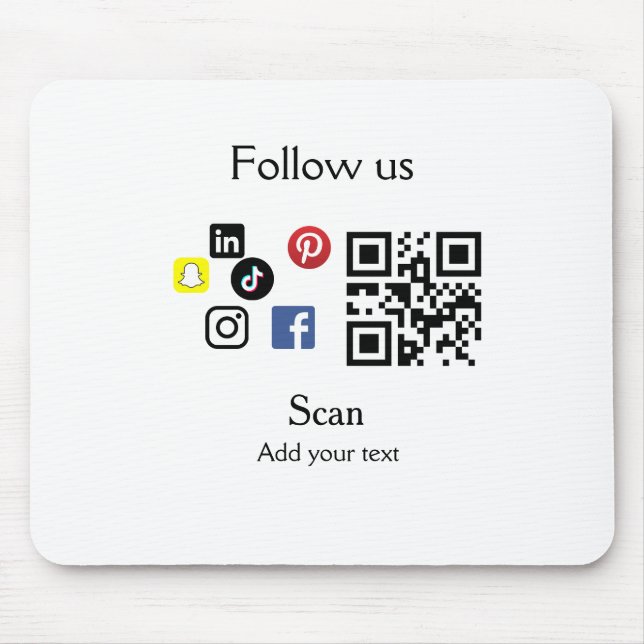 Mousepad site simples de código de barras de código QR de e (Frente)