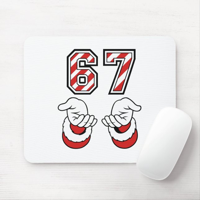Mousepad Six Seven 67 6 7 Cute Christmas Meme Holiday (Com mouse)