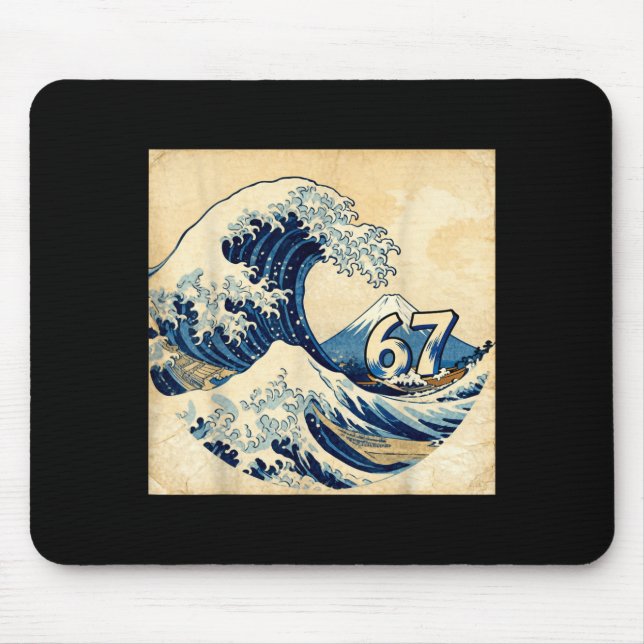 Mousepad Six Seven 67 6-7 Japanese The Great Wave Off Kanag (Frente)