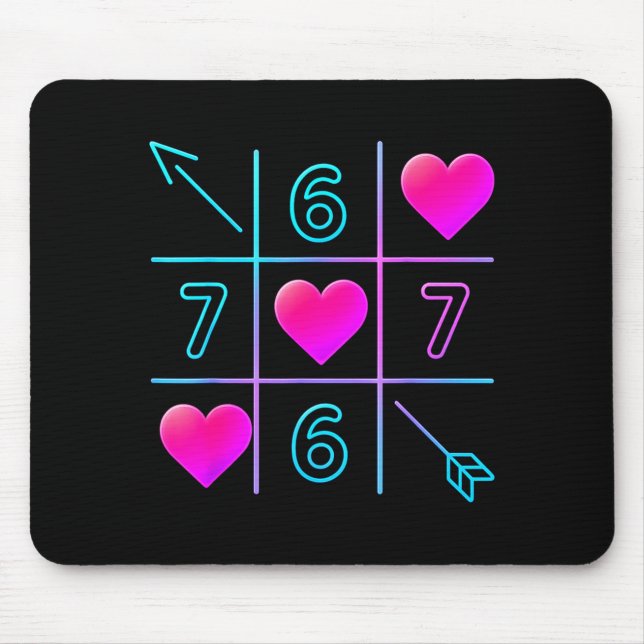 Mousepad Six Seven 67 Meme 6 7 Valentines Day Heart Men Wom (Frente)