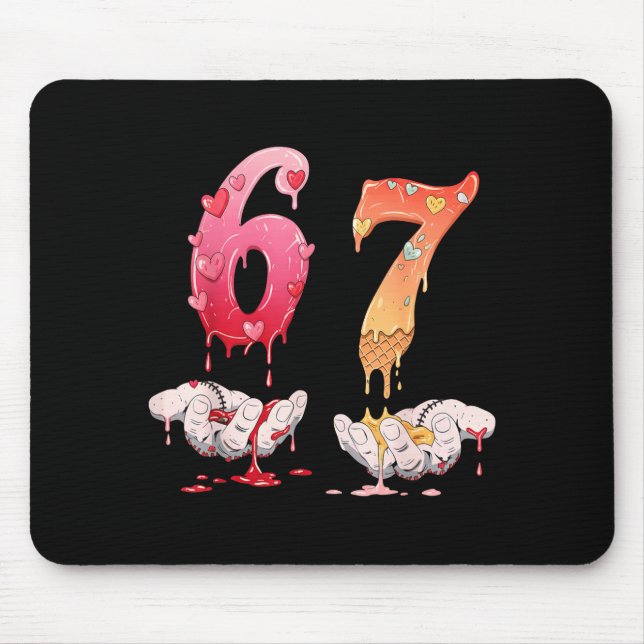 Mousepad Six Seven 6 7 67 Funny Matching Valentines Day Cou (Frente)