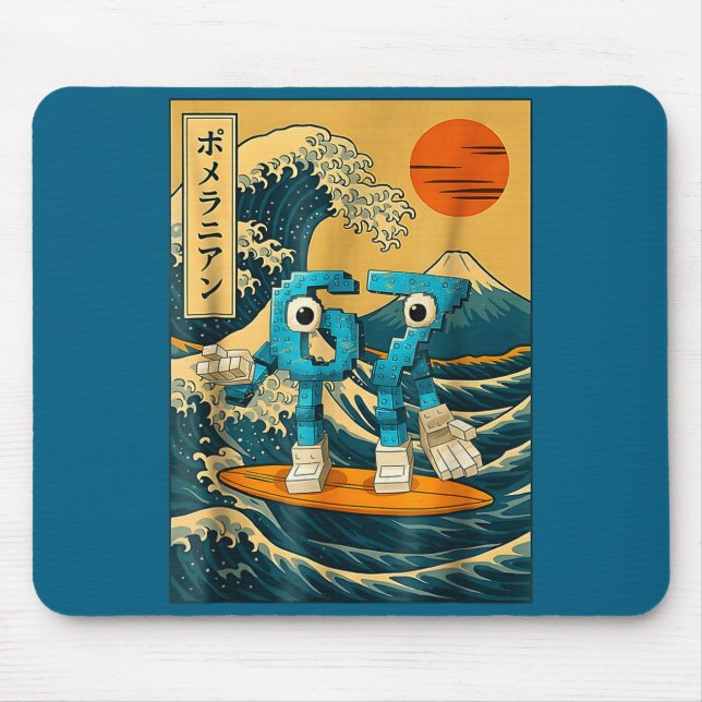 Mousepad Six Seven 6-7 Japanese Great Wave Off Kanagawa 67  (Frente)
