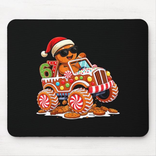 Mousepad Six Seven 6 7 Monster Truck Gingerbread Man Christ (Frente)