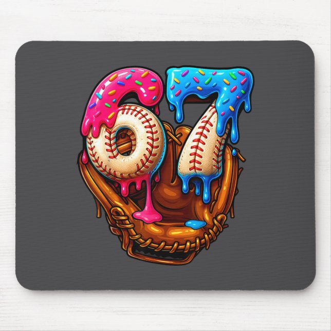 Mousepad Six Seven Baseball Candy Drip 6-7 Meme  (Frente)