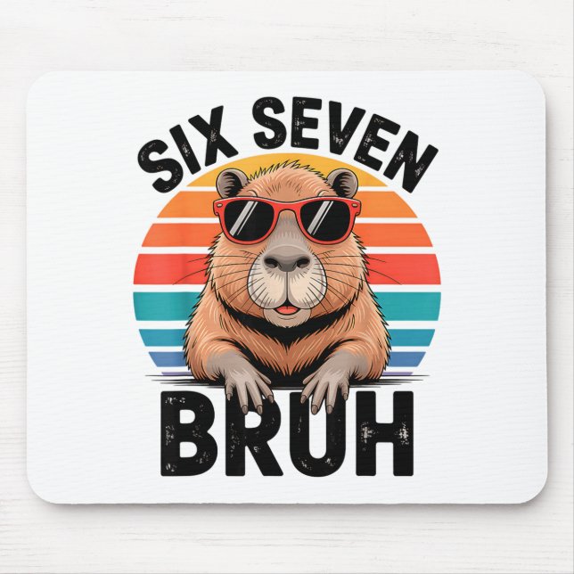Mousepad Six Seven Bruh 6 7 Meme Funny Capybara 6 7  (Frente)
