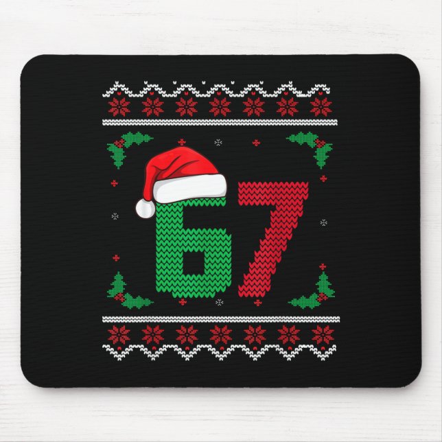 Mousepad Six Seven Christmas 6 7 Ugly Christmas Sweater  (Frente)