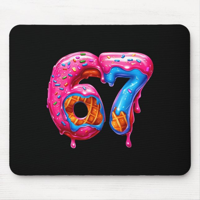 Mousepad Six Seven Donut Ice Cream Drip Cool Meme Funny 67  (Frente)