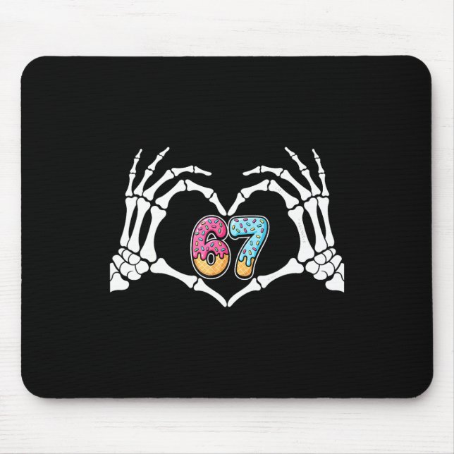 Mousepad Six Seven Ice Cream Drip 67 Meme Skeleton Hands Si (Frente)