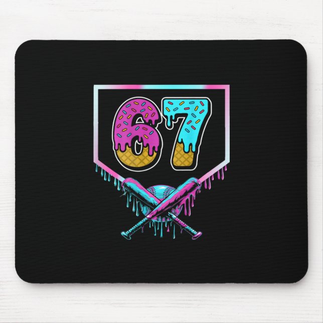 Mousepad Six Seven Ice Cream Drip Sport 67 Fun Mason Meme ( (Frente)
