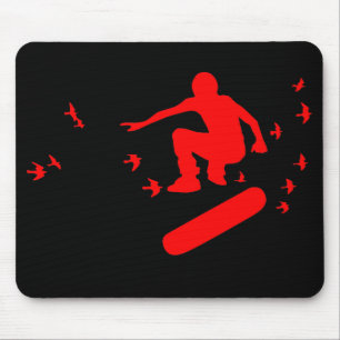 Mousepad skate, conselho com pássaros.