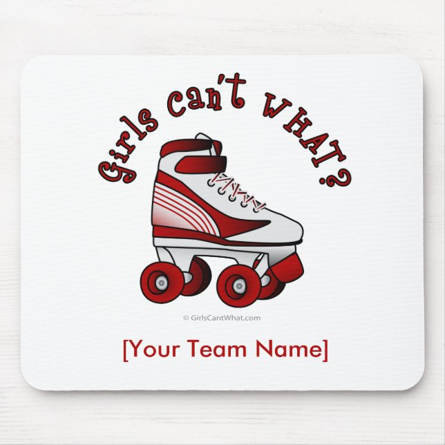 Mousepad Skate Roller Derby - Vermelho (Frente)