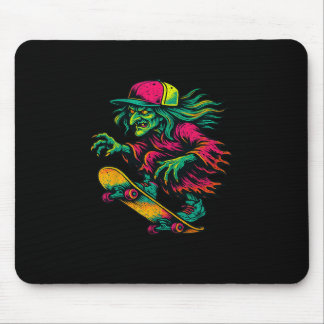 Mousepad Skater Witch Gnarly Skateboard Witchy Spooky Sorce