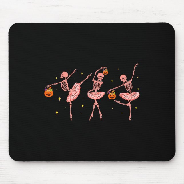 Mousepad Skeleton Ballerina Halloween Jack O Dancer Lantern (Frente)