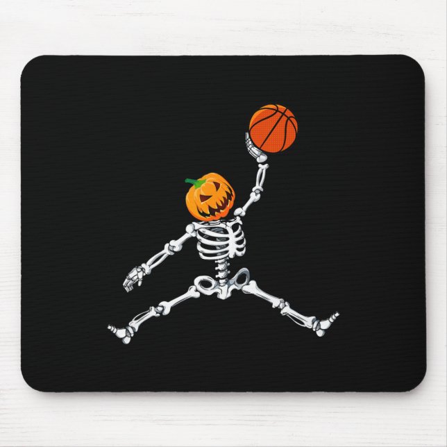 Mousepad Skeleton Basball Halloween Pumpkin Slam Dunk (Frente)