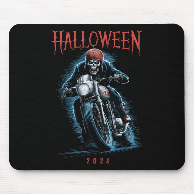 Mousepad Skeleton Biker Sobre O Dia Das Motocicletas 2024 S (Frente)