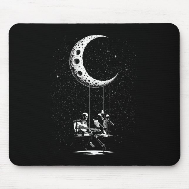 Mousepad Skeleton Casal Moon tocando violão (Frente)