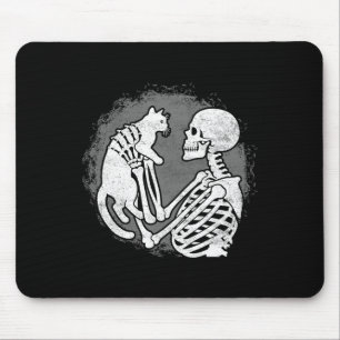 Mousepad Skeleton Cat Gatinho do crânio Homens bonitos do D