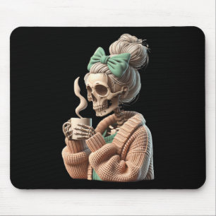 Mousepad Skeleton De Café bebendo Para Mulheres Dando Um Ta