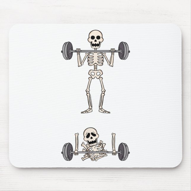 Mousepad Skeleton Gym Funny Workout Piadas de ginástica (Frente)