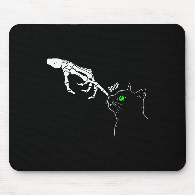 Mousepad Skeleton Hand Boop no Dia de as Bruxas engraçado d (Frente)