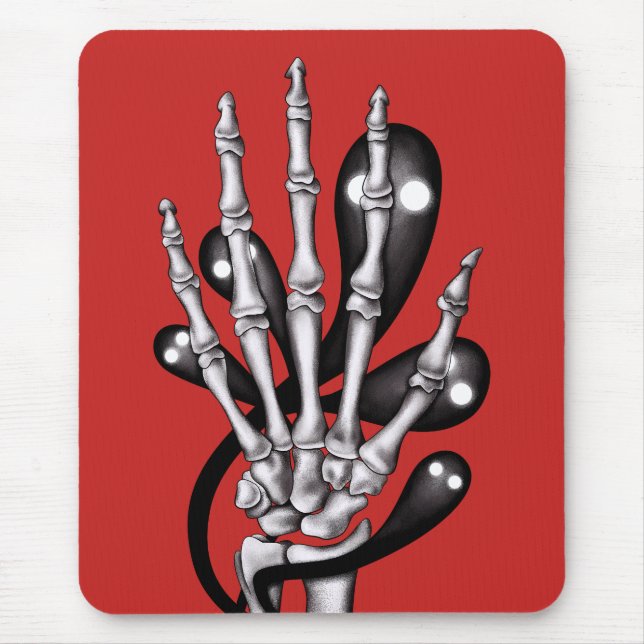 Mousepad Skeleton Hand com Fantasmas (Frente)