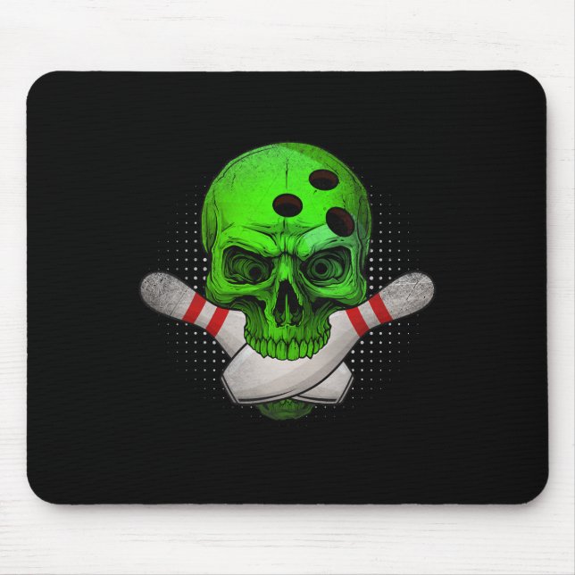 Mousepad Skeleton Head Skull Boliche LL E Pinos Happy Hall (Frente)