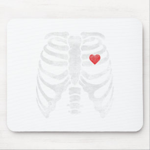 Mousepad Skeleton Heart Cage Raios X Crianças Adultas Diver