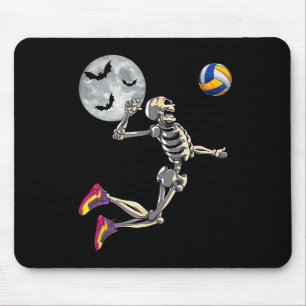 Mousepad Skeleton jogando voleibol Feliz Dia das Bruxas