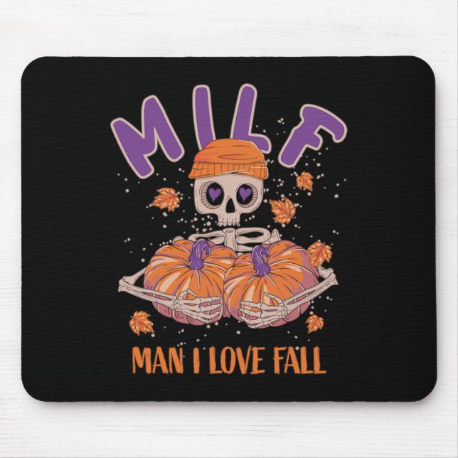 Mousepad Skeleton Man I Love Quall Funny Skeleton Pumpkin H (Frente)