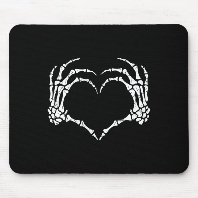 Mousepad Skeleton Mãos Cardíaco Sinal de Halloween Figurume (Frente)