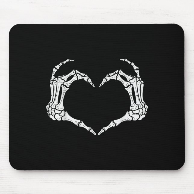 Mousepad Skeleton Mãos Corações Homens de Rocha de Hallowee (Frente)
