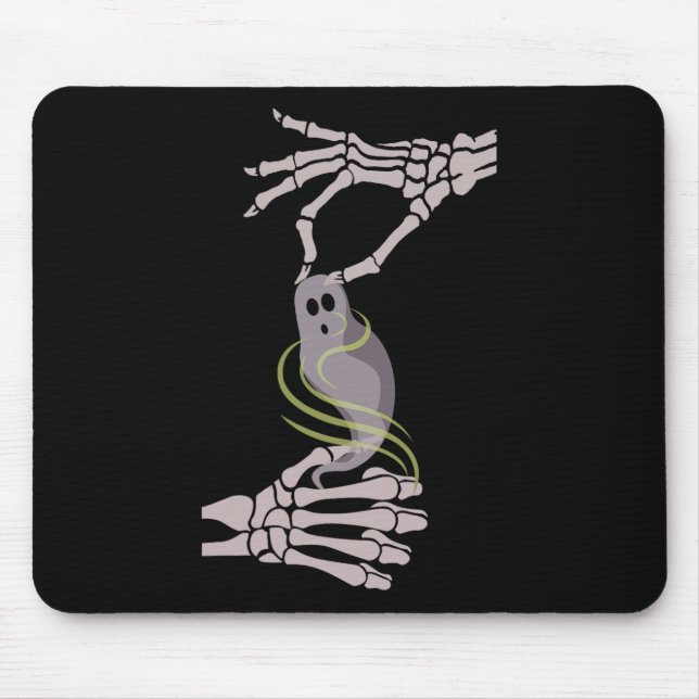 Mousepad Skeleton Mãos Fantasma Spooky Halloween (Frente)