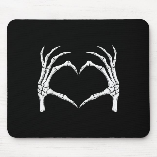 Mousepad Skeleton Mãos Forma Coração Soky Halloween Cre (Frente)