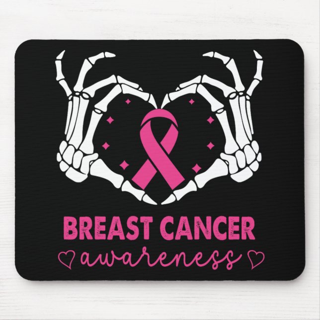 Mousepad Skeleton Mãos Sinais Cardíacos Cancer de Halloween (Frente)