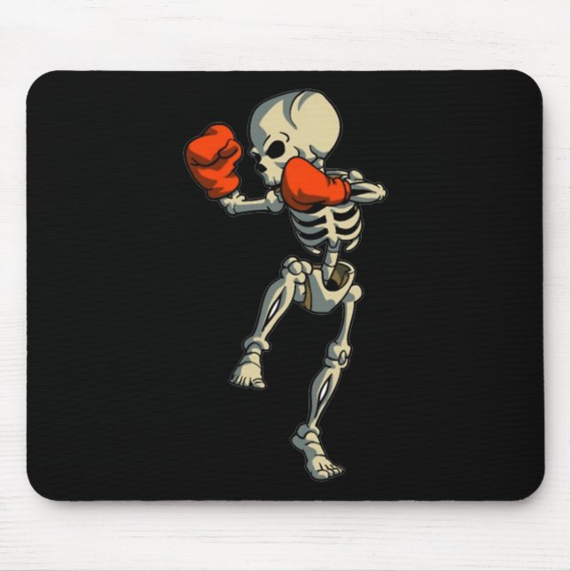 Mousepad Skeleton Muay Thai Halloween Kickboxing Mma Fighte (Frente)