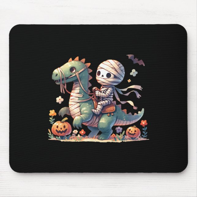 Mousepad Skeleton Riding Dragon Halloween Pumpkin Theme Kid (Frente)