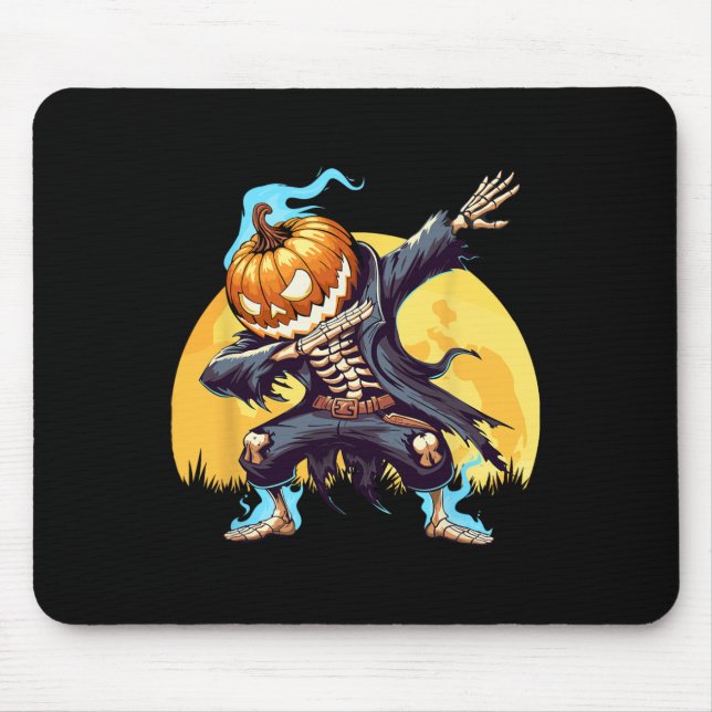 Mousepad Skeleton Sensível à Dança de Abóbora-Cabeça Boinas (Frente)