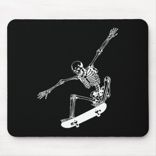 Mousepad Skeleton Skateboard Skull Halloween Skate (Frente)