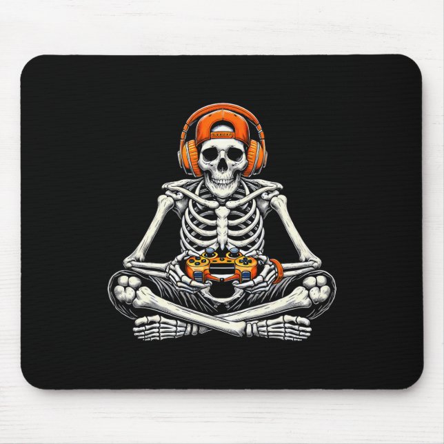 Mousepad Skeleton Skull Video Game Men Halloween (Frente)