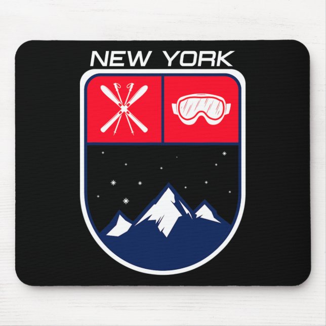 Mousepad Ski New York Mountain Skike Skiier Goggle Po (Frente)