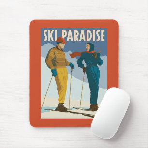 Mousepad Ski Paradise Vintage Impressão