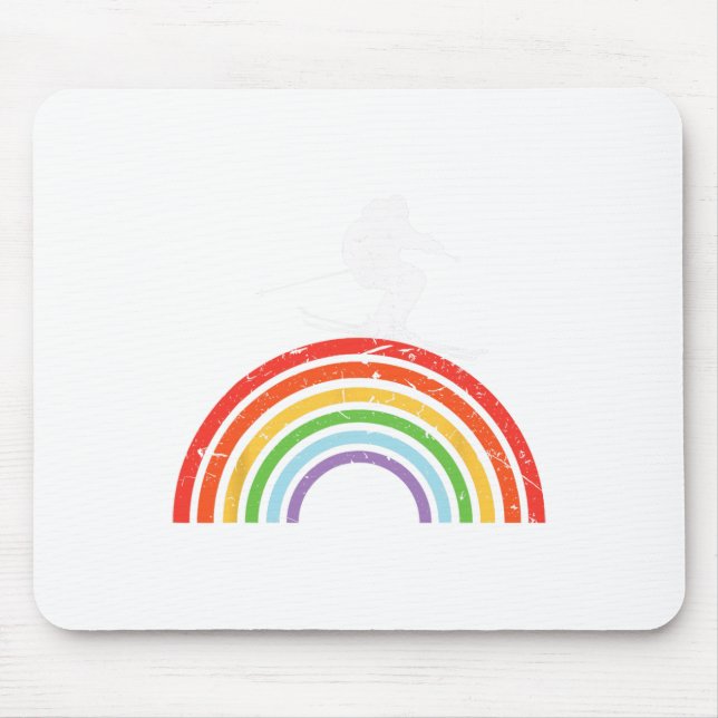 Mousepad Ski Trip Skiing Rainbow  (Frente)