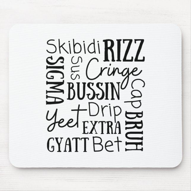 Mousepad Skibidi Rizz Funny Kids Rizz Bussin Gen Z Christma (Frente)