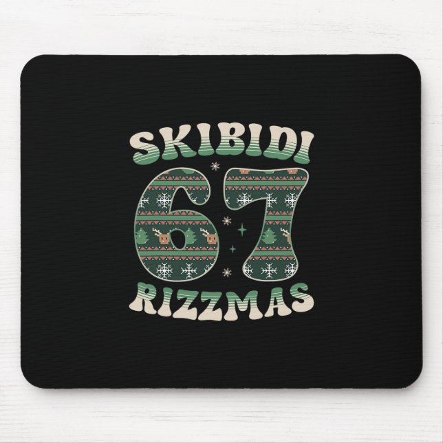 Mousepad Skibidi Rizzmas 67 Seis Sete Meme Natal Feio F (Frente)