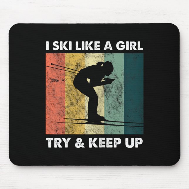 Mousepad Skier Ski Retro Esporcionista Experimente Esporte  (Frente)