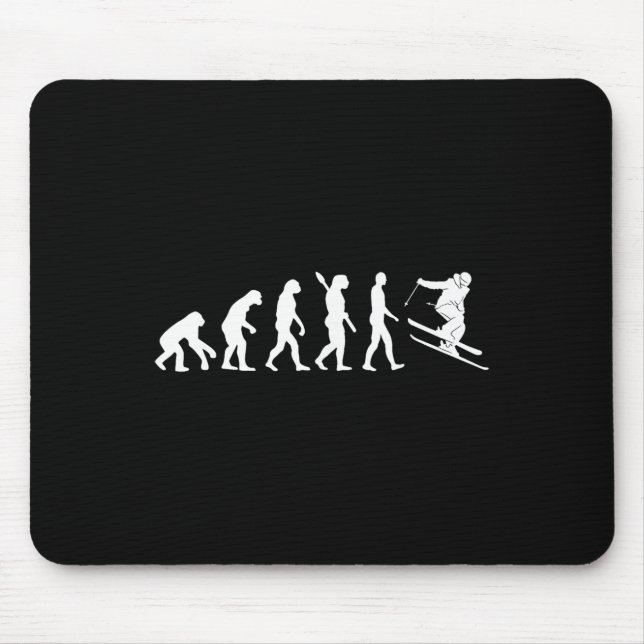 Mousepad Skiing Evolution Funny Skier Freestyle Ski Winter  (Frente)
