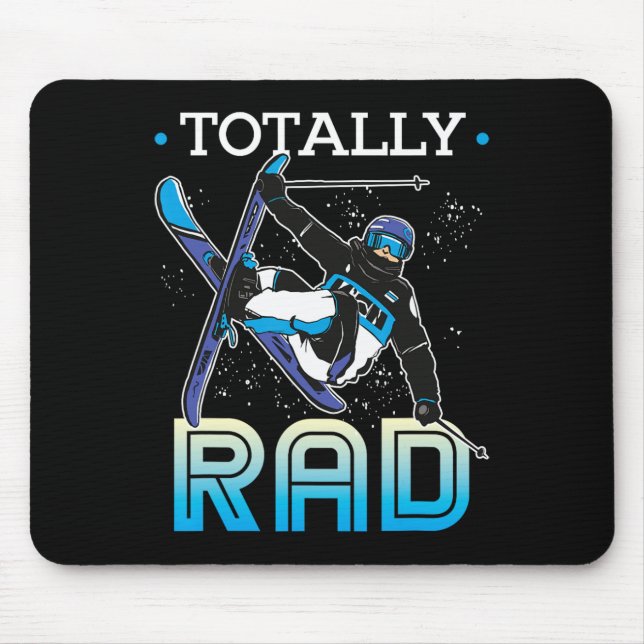 Mousepad Skiing Outfit Nordic Skier Ski Totally Rad  (Frente)
