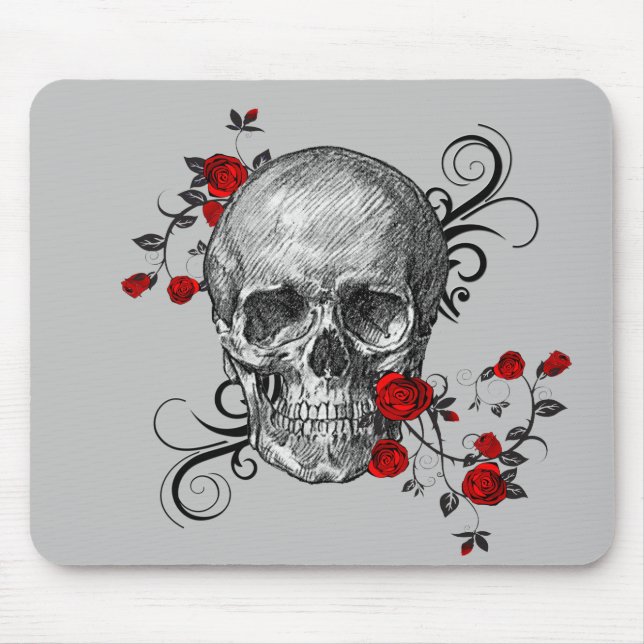 Mousepad Skull do Rosa vermelha (Frente)