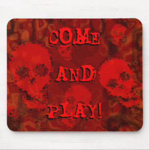 Mousepad Skull Specters Vermelho 'Venha e Jogue!' bocal