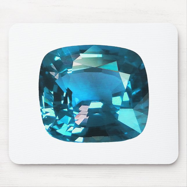 Mousepad Sky Blue Topaz Cushion Gemstone (Frente)
